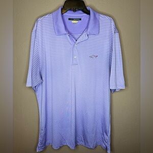 Greg Norman Play Dry Collection Lavender Striped Golf Polo Shirt Size XL Active